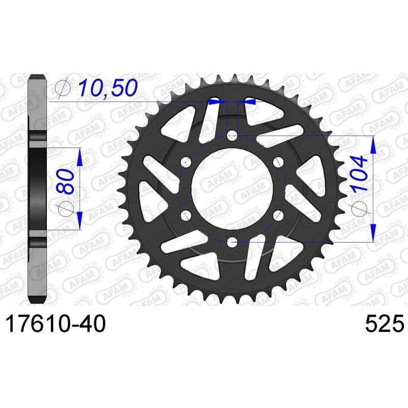 DC AFAM Couronne Aluminium 525 (40 dents)