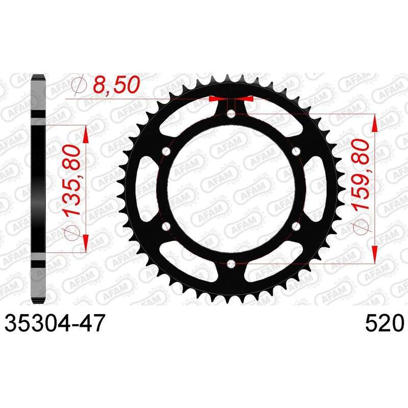 DC AFAM Couronne Inox 520 (47 dents)