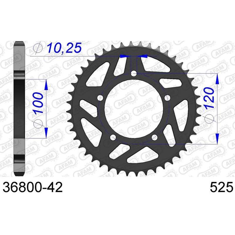 DC AFAM Couronne Aluminium 525 (42 dents)