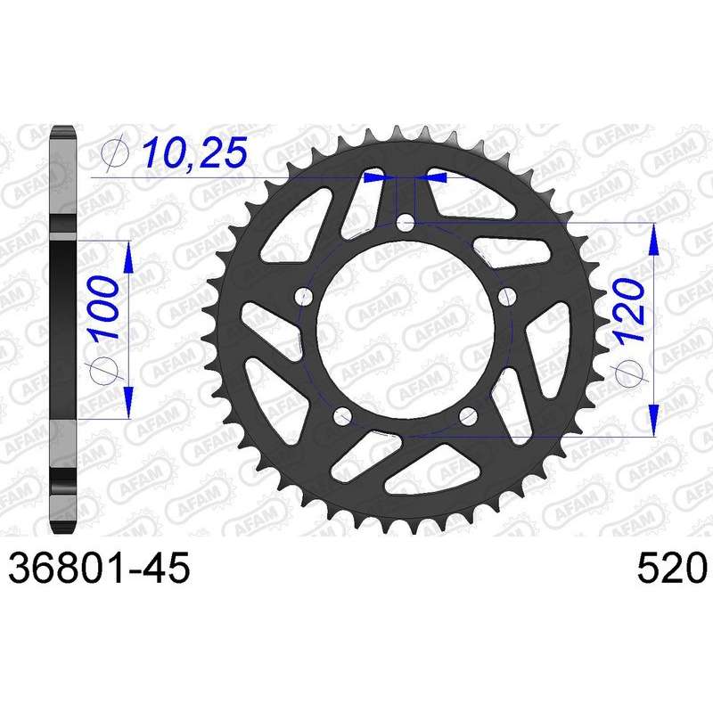 DC AFAM Couronne Aluminium 520 (45 dents)