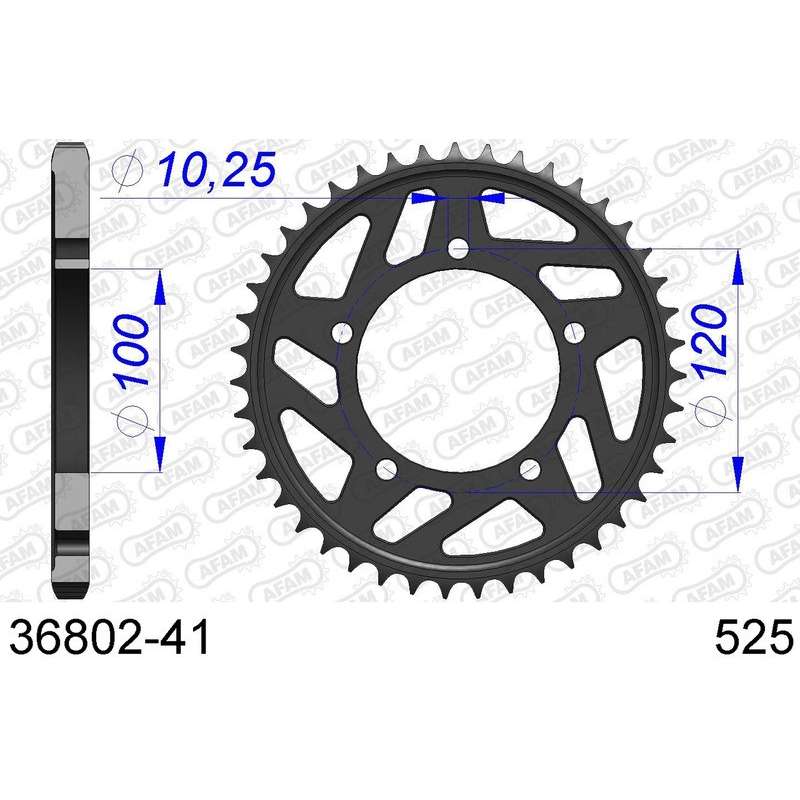 DC AFAM Couronne Aluminium 525 (41 dents)