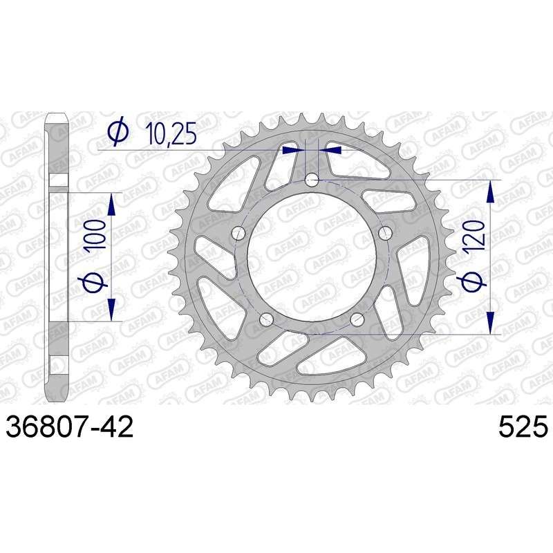 DC AFAM Couronne Aluminium 525 42 dents