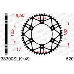 DC AFAM Couronne Inox 520 S/C 49 dents