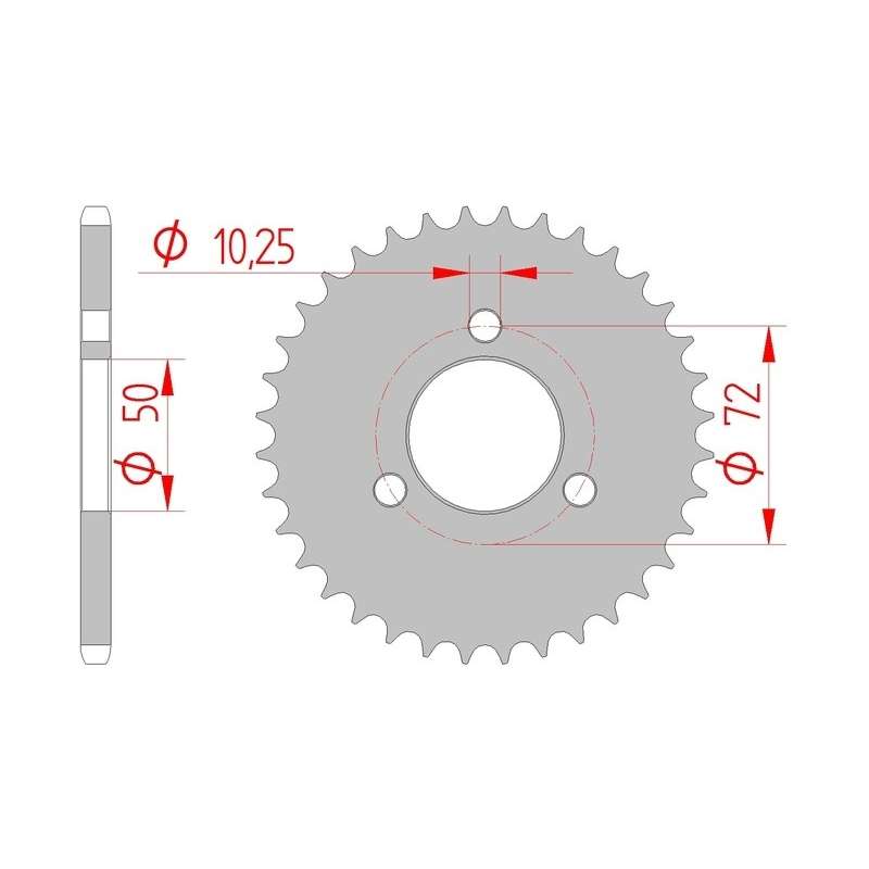 DC AFAM Couronne Aluminium 520 S/C (48 dents)
