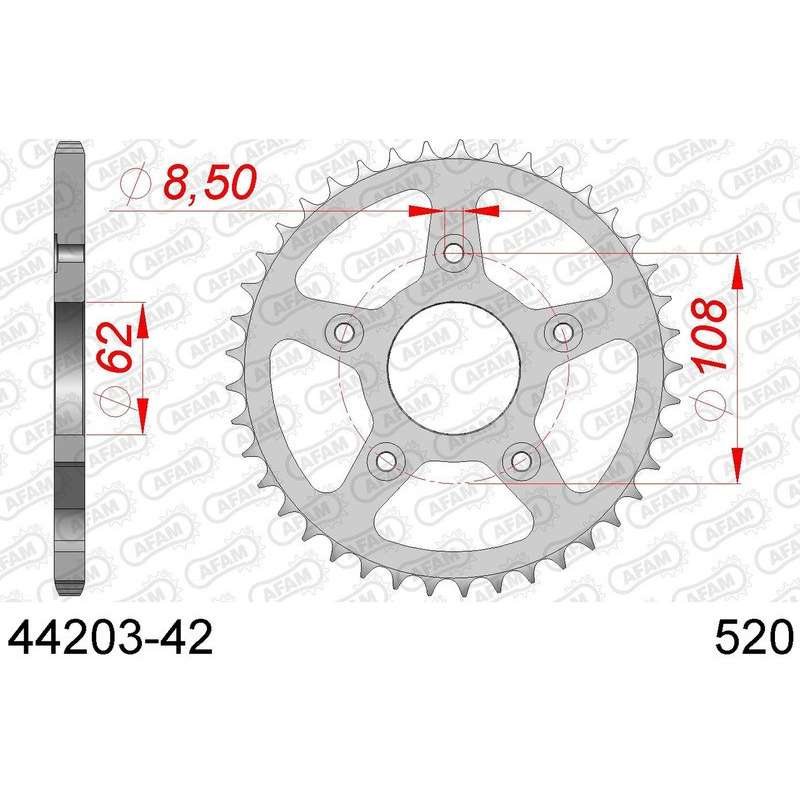 DC AFAM Couronne Inox 520 (42 dents)