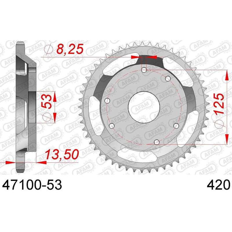 DC AFAM Couronne Inox 420 (53 dents)