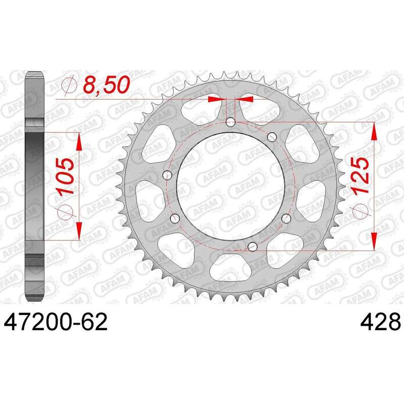 DC AFAM Couronne Inox 428 (62 dents)