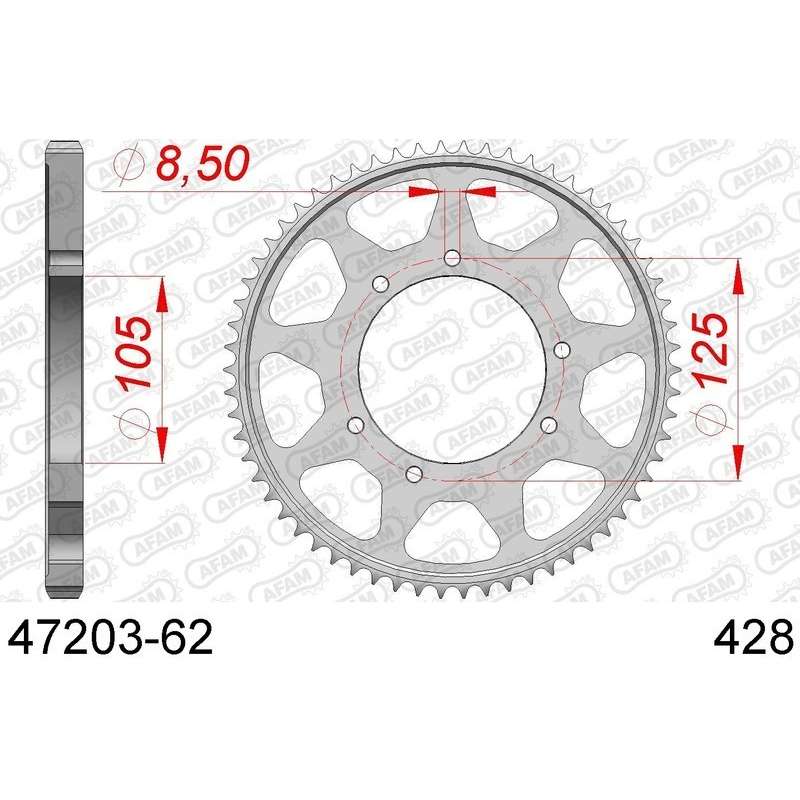 DC AFAM Couronne Inox 428 62 dents