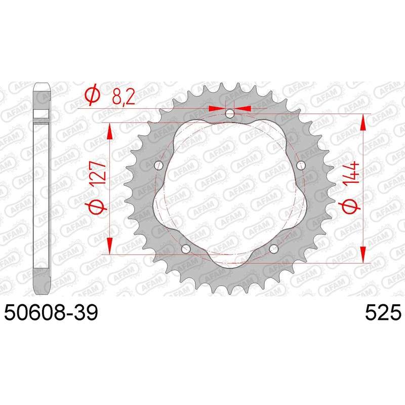 DC AFAM Couronne Inox 525 (39 dents)