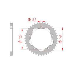 DC AFAM Couronne Inox 525 (39 dents)