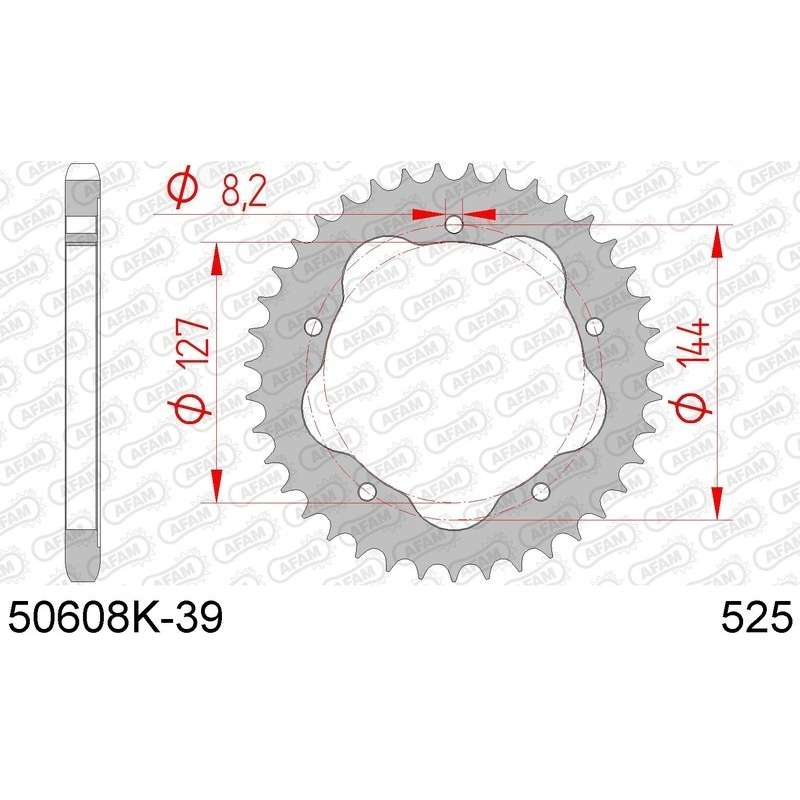 DC AFAM Couronne Inox 525 39 dents