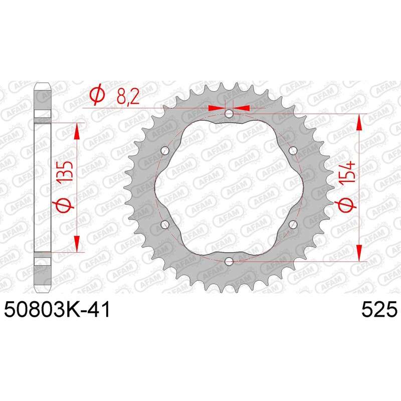 DC AFAM Couronne Inox 525 noir (41 dents)