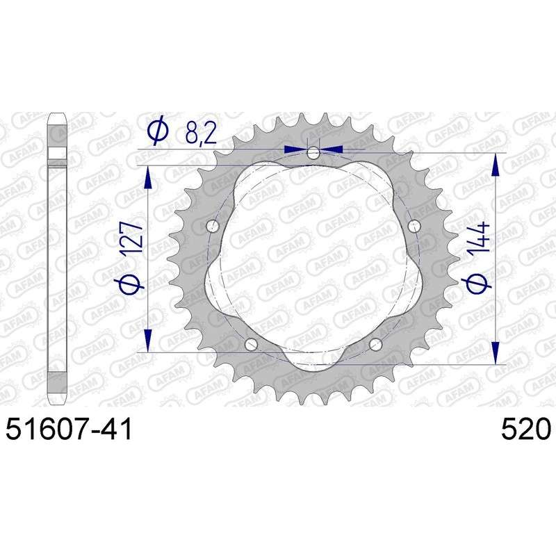 DC AFAM Couronne Aluminium 520 (41 dents)