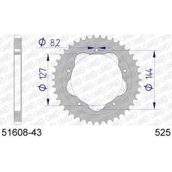 DC AFAM Couronne Aluminium 525 (43 dents)