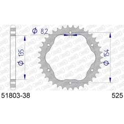 DC AFAM Couronne Aluminium 525 (38 dents)