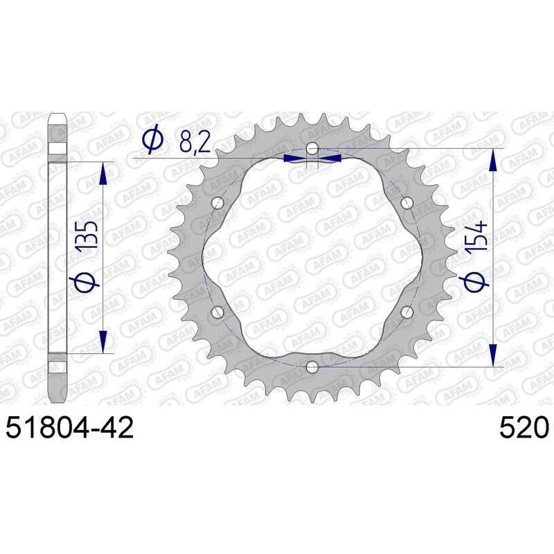 DC AFAM Couronne Aluminium 520 (42 dents)