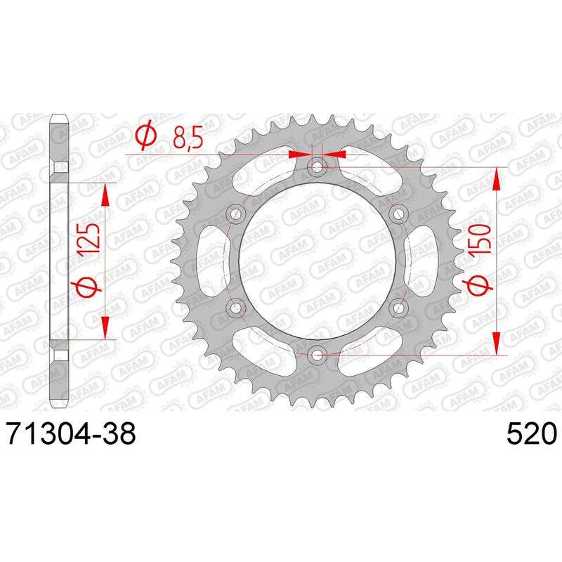 DC AFAM Couronne Inox 520 (38 dents)