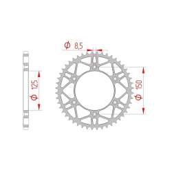 DC AFAM Couronne Inox 520 (44 dents)