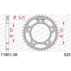 DC AFAM Couronne Inox 525 (38 dents)