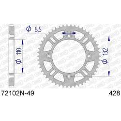 DC AFAM Couronne Aluminium 428 (49 dents)