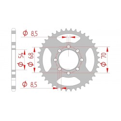 DC AFAM Couronne Aluminium 520 S/C (53 dents)