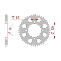 DC AFAM Couronne Aluminium 520 S/C (53 dents)
