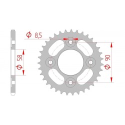 DC AFAM Couronne Aluminium 520 S/C (53 dents)