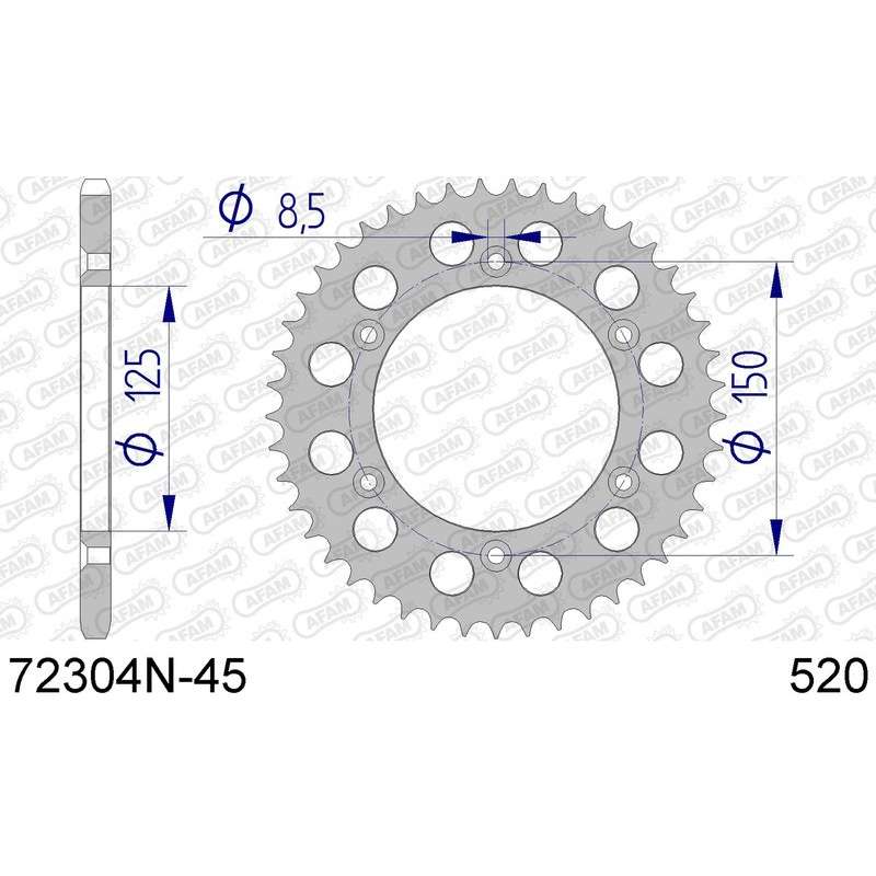 DC AFAM Couronne Aluminium 520 (45 dents)