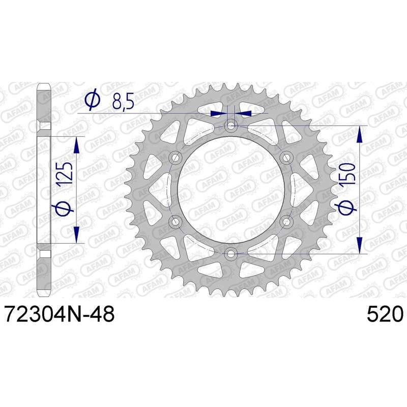 DC AFAM Couronne Aluminium 520 (48 dents)