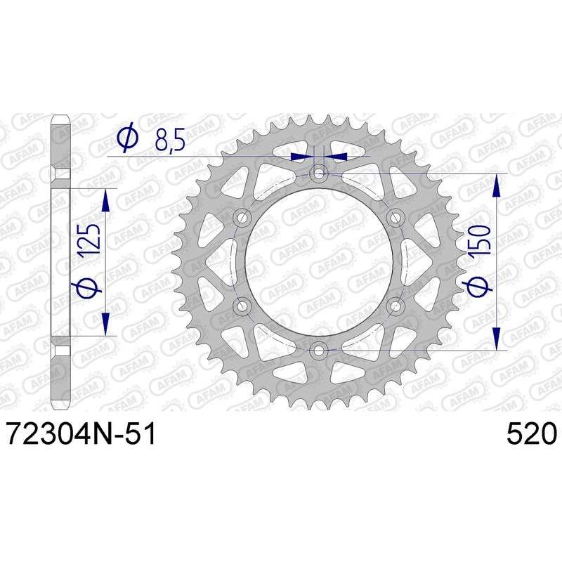 DC AFAM Couronne Aluminium 520 (51 dents)