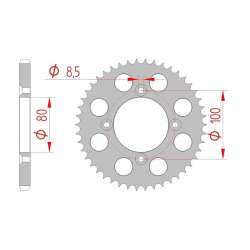 DC AFAM Couronne Aluminium 520 S/C (46 dents)
