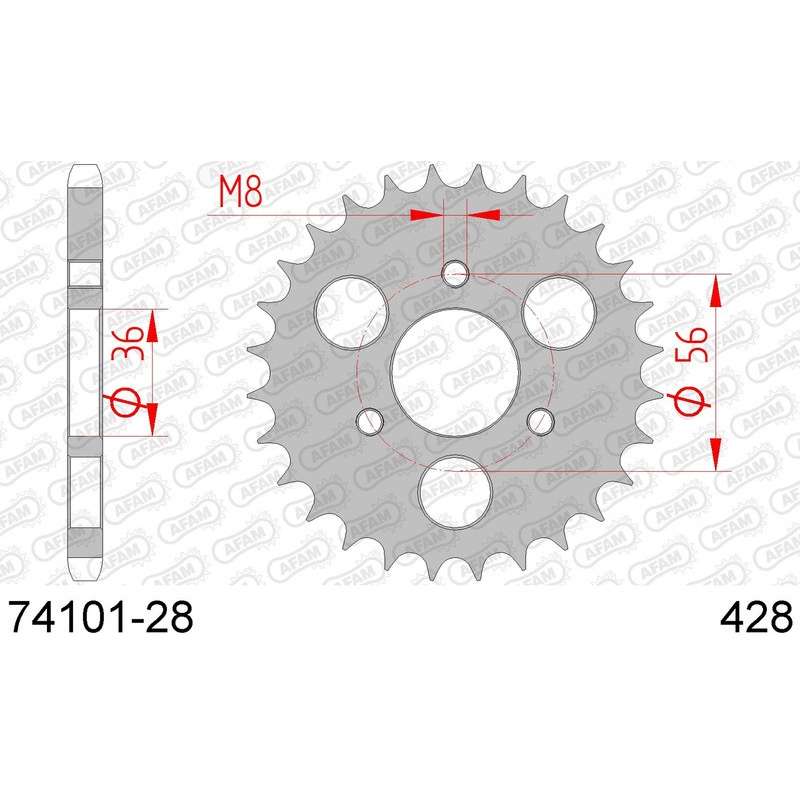 DC AFAM Couronne Inox 428 (28 dents)