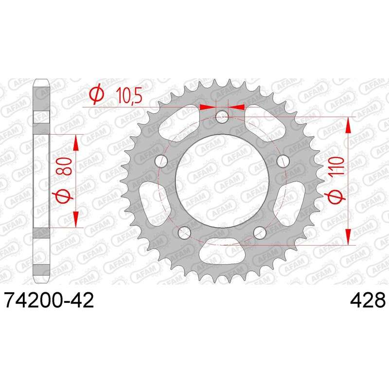 DC AFAM Couronne Inox 428 (42 dents)