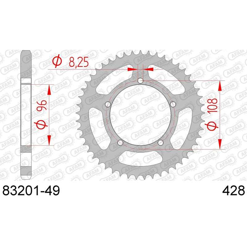 DC AFAM Couronne Inox 428 (49 dents)