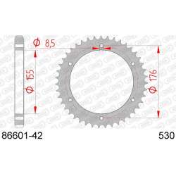 DC AFAM Couronne Inox 530 (42 dents)