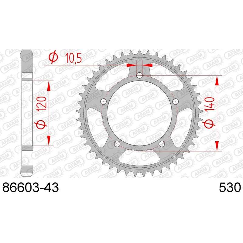 DC AFAM Couronne Inox 530 (43 dents)