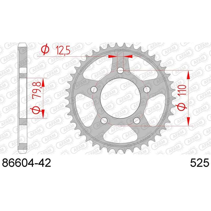 DC AFAM Couronne Inox 525 (42 dents)