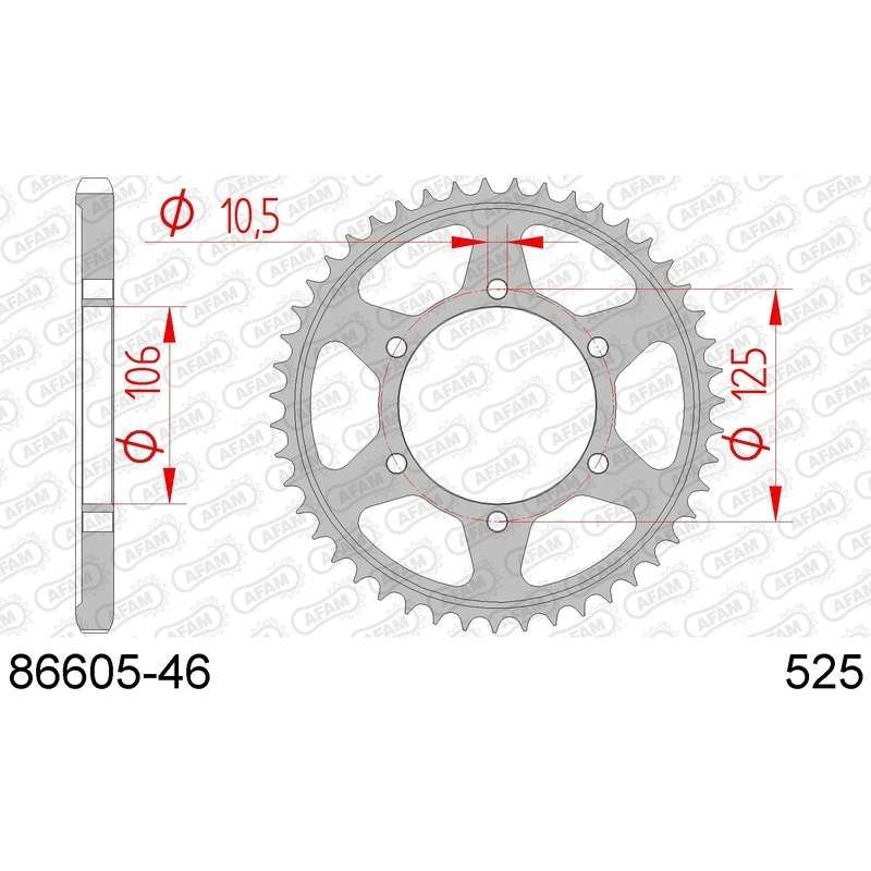 DC AFAM Couronne Inox 525 46 dents
