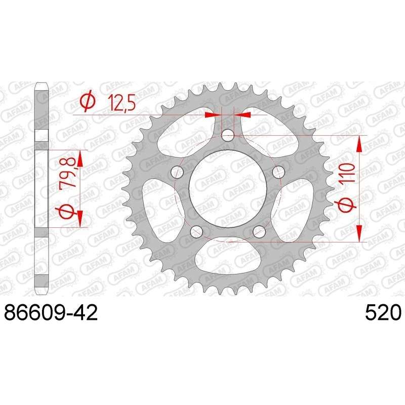 DC AFAM Couronne Inox 520 42 dents