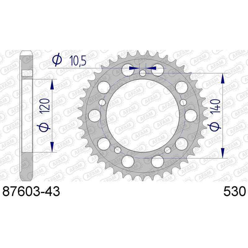 DC AFAM Couronne Aluminium 530 (43 dents)