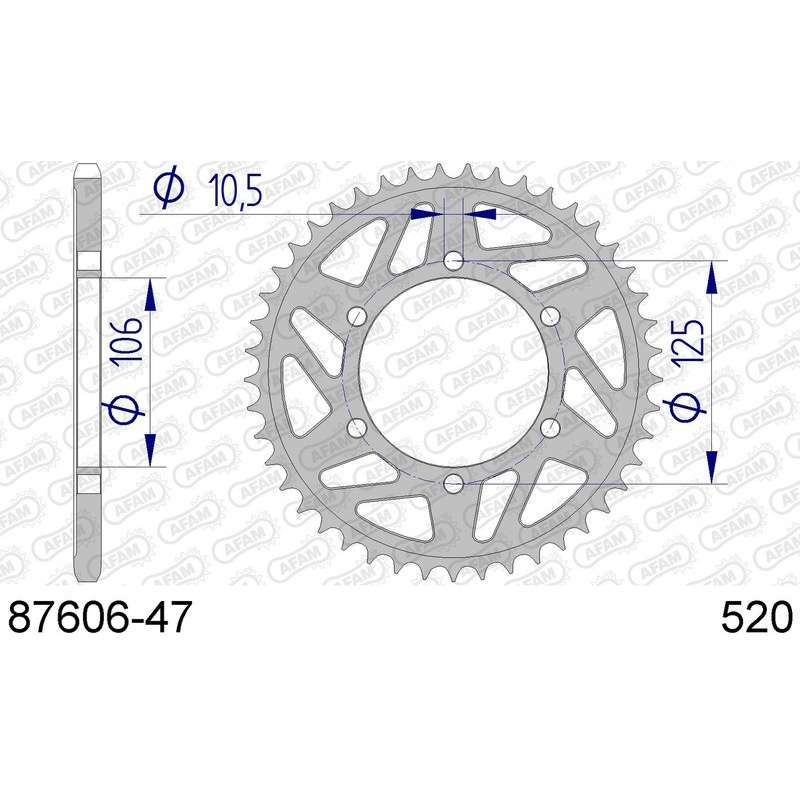 DC AFAM Couronne Aluminium 520 (47 dents)