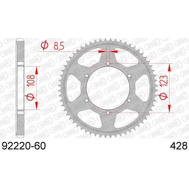 DC AFAM Couronne Inox 428 (60 dents)