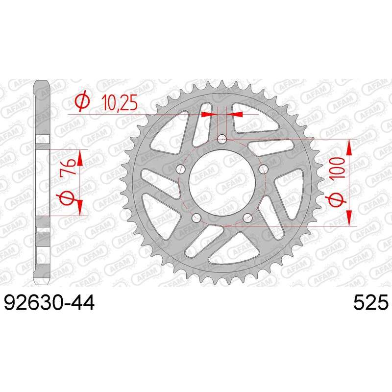 DC AFAM Couronne Inox 525 (44 dents)
