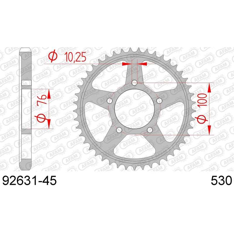 DC AFAM Couronne Inox 530 (45 dents)