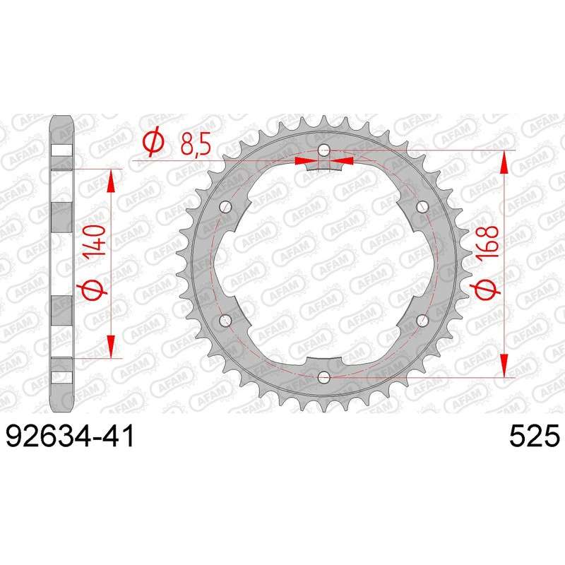 DC AFAM Couronne Inox 525 (41 dents)
