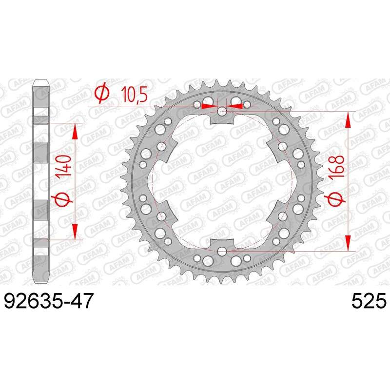 DC AFAM Couronne Inox 525 (47 dents)
