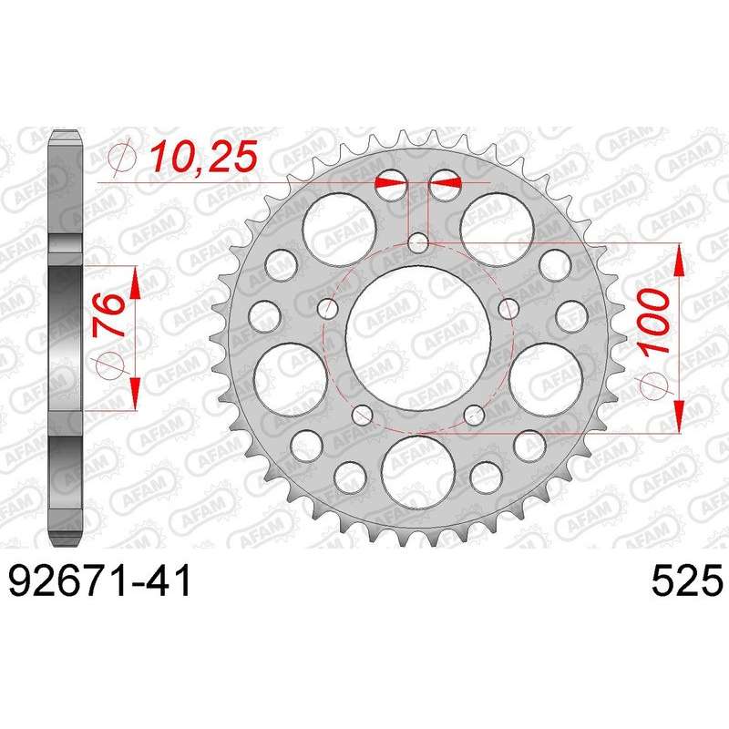 DC AFAM Couronne Inox 525 (41 dents)