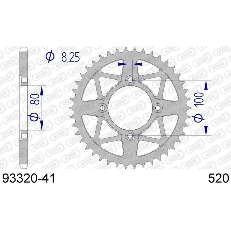 DC AFAM Couronne Aluminium 520 (41 dents)