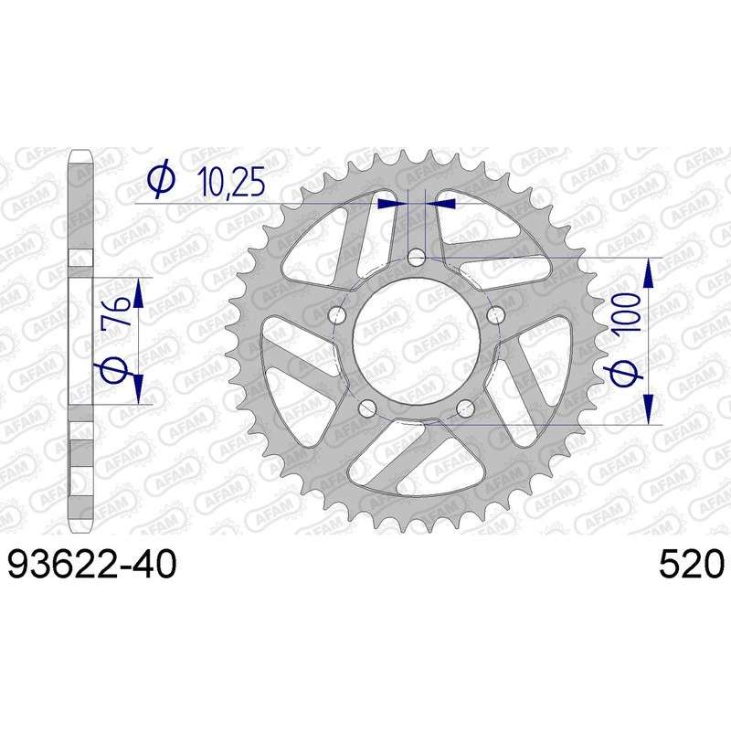 DC AFAM Couronne Aluminium 520 (40 dents)