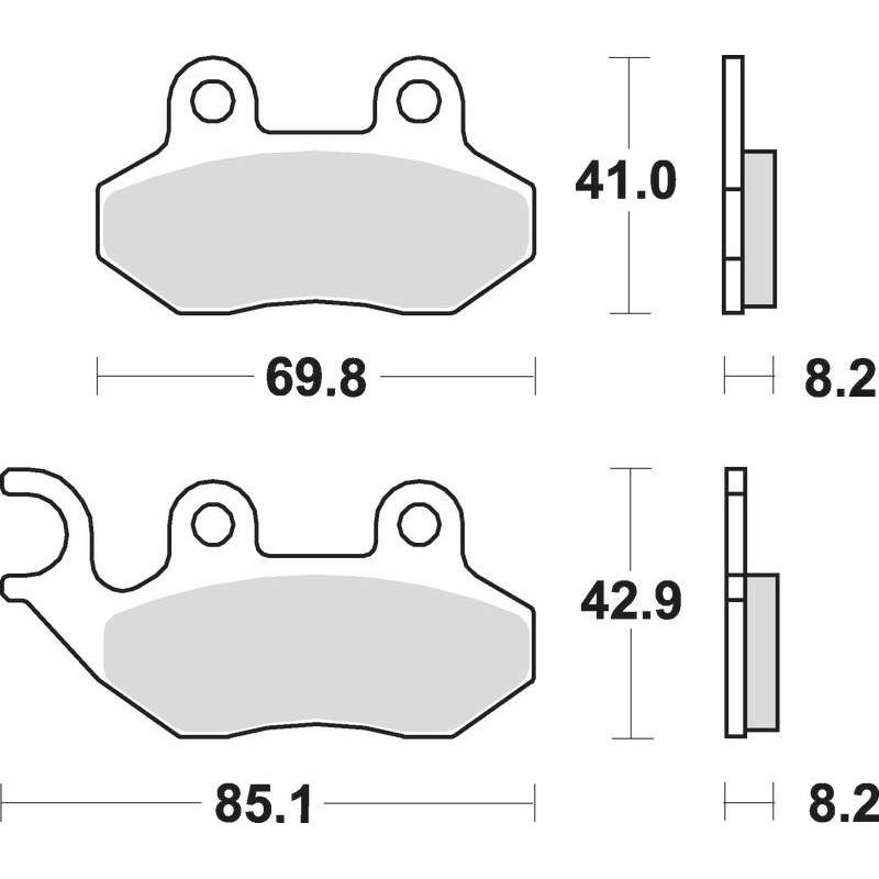 SBS Bremsbeläge Scooter Carbontech